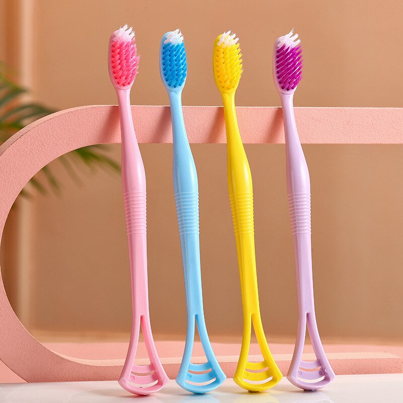 8PC Soft Bristle Color Toothbrush Can Clean Tongue Coated Toothbrush Multifunctional Home Toothbrush Travel Toothbrush