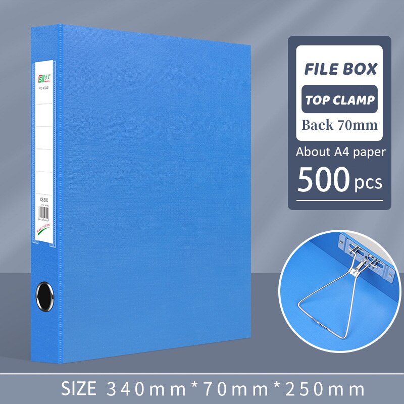 A4 File Storage Boxes With Clip Pp File Case Waterproof Dust-proof Business Contract Box Office Folder Files Filing Products: CS800-Top clip