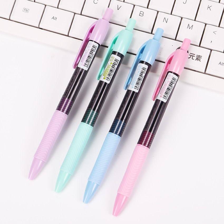 TENFON 1PC Random Powder Series Plastic Ballpoint Pen 0.5mm Press Ball Point Pen Stationery Supplies B-5679