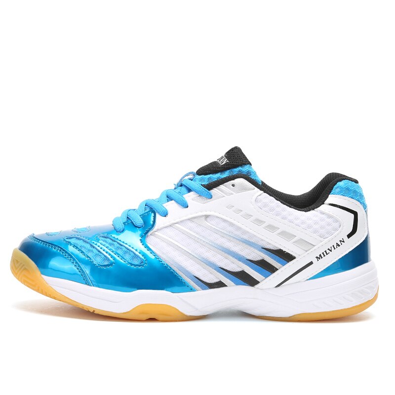 Atmungsaktive Herren Badminton Schuhe Berufs Tischtennis Schuhe Frauen Männer Tennis Sneakes Licht Gewicht Badminton Turnschuhe Paare: WhiteBlue / 7