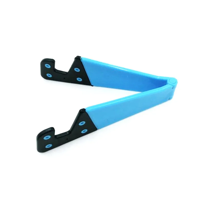 Foldable V Shape Cellphone Stand Holder Mobile Tablet Adjustable Desk Support Holder Rack Cellphone Tabletop Holder: Sky Blue