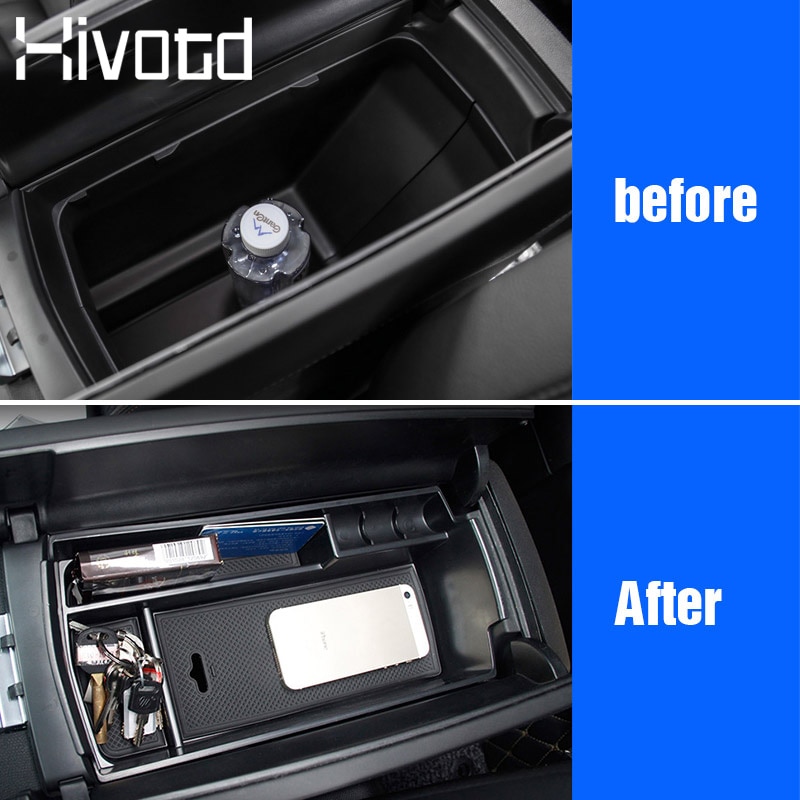 Hivotd pour peugeot 3008 3008GT 5008 boîte d'accoudoir de voiture boîte de rangement Console centrale boîte de rangement accessoires intérieurs