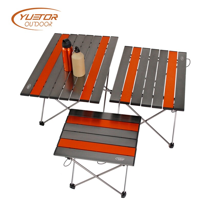 YUETOR OUTDOOR Small Size Ultra Light Portable Foldable Folding Table Desk Camping Outdoor Picnic Aluminium Alloy Orange