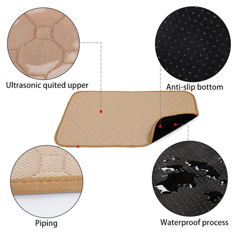 Waterproof Large Dog Bed Washable Dog Pet Diaper Mat Urine Absorbent Dog Diaper Reusable Dog Car Seat Cover Dog Cage Mat Pet Bed