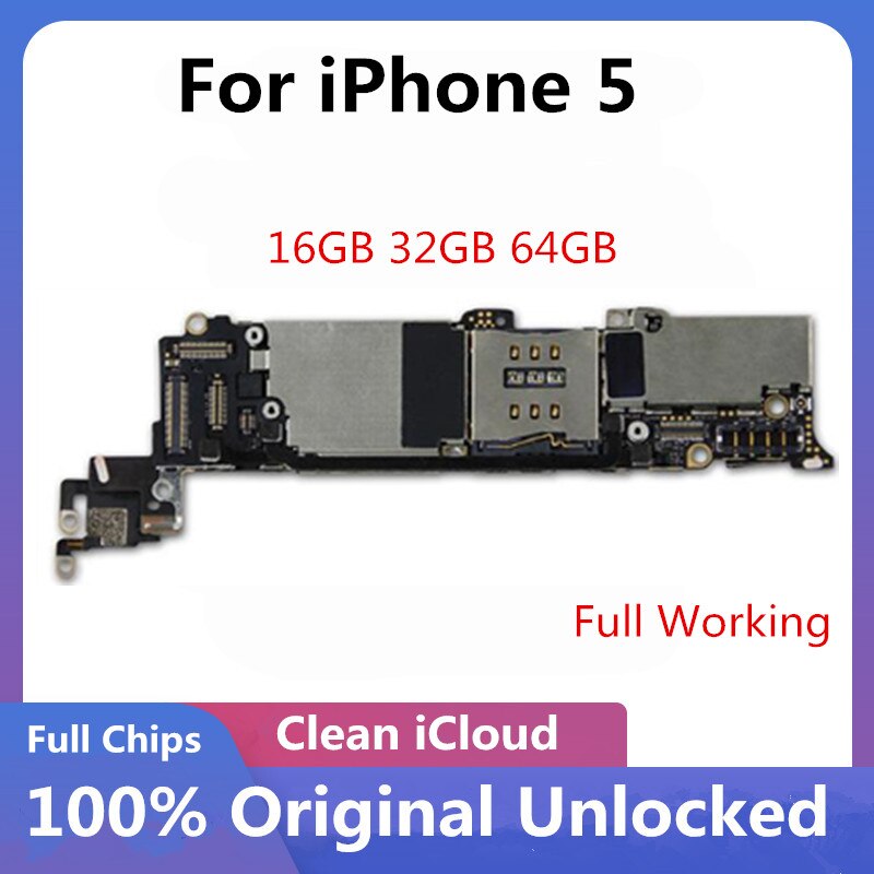 Free iCloud For iphone 4 4s 5 5c 5s 5se Motherboard ,100% Original Unlocked logic board IOS System With Full Chips Full Tested