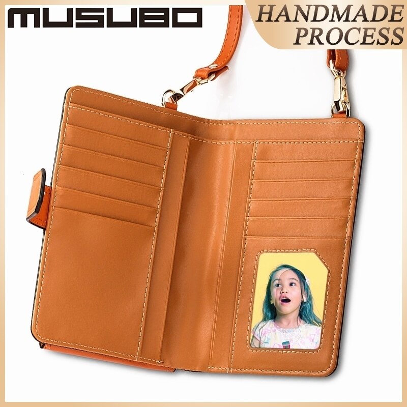Musubo Telefoon Bag Case Voor iPhone Portemonnee Portemonnee Gevallen Luxe Leather Cover Voor Samsung Galaxy Xiao mi mi huawei Schouder crossbody