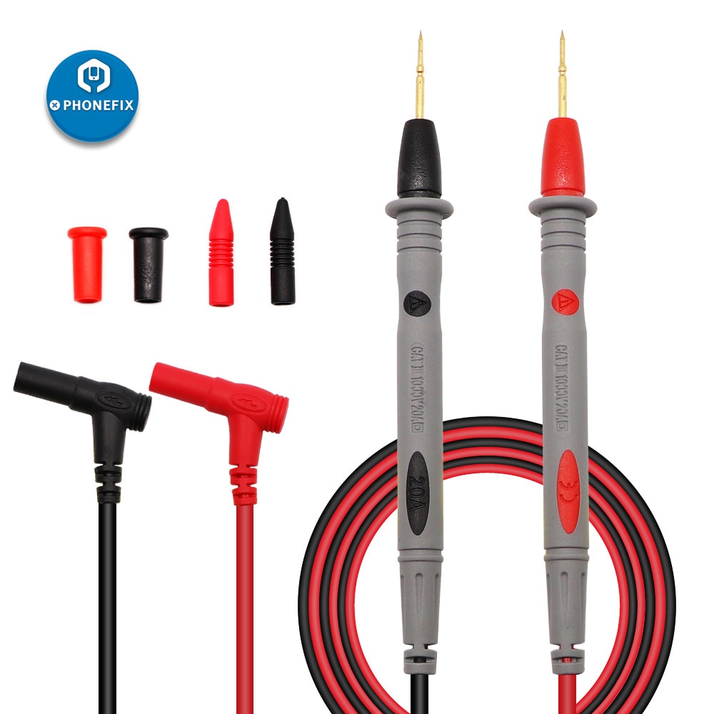 Silicone Wire Pen Test Leads Pin Multi Meter Tester Probe For Digital Multimeter Needle Tip 1000V 10A 20A For Phone Repair