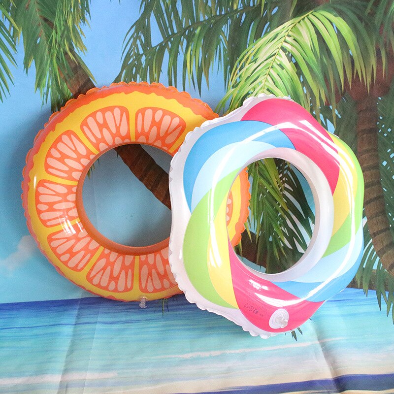 INS Style Inflatable Rainbow Swimming Tube Orange ... – Vicedeal