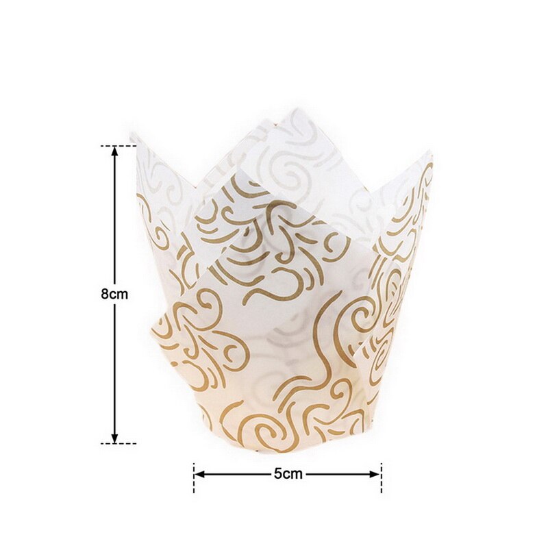 50Pcs Tulip Muffin Cupcake Paper Cups Oilproof Cupcake Liner Bakken Muffin Box Cup Cake Decorating Tool Muffin Wrap Gevallen: Type 02