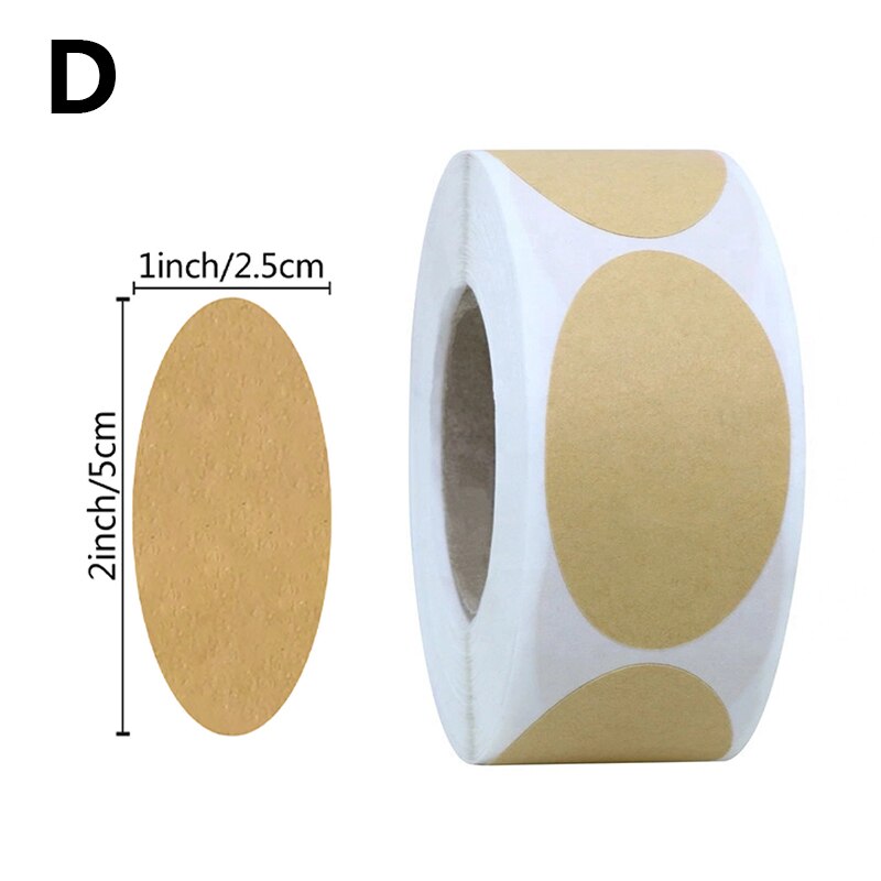 300Pcs/Roll Blank Kraft Paper Sticker Kitchen Jars Organizer Labels For Handmade Crafts Decoration Label Packaging Sticker: D