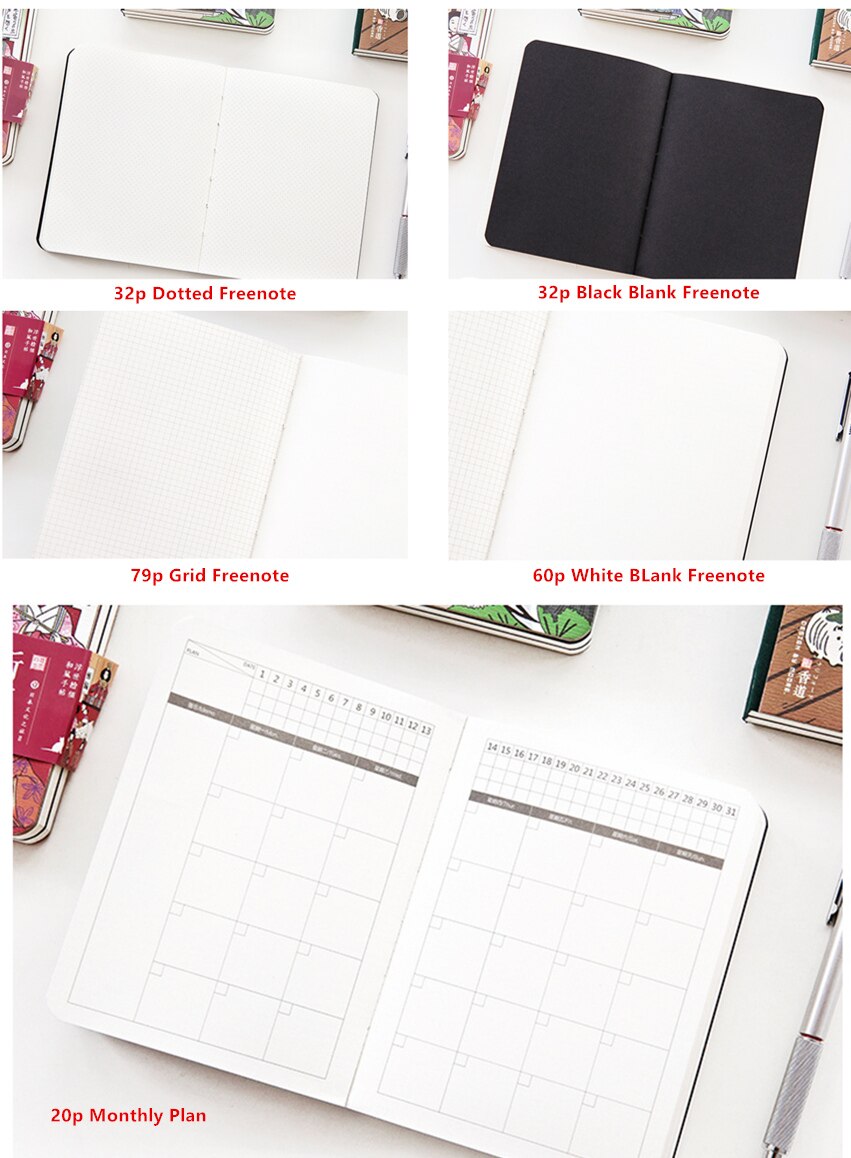 "Japanese Cat ver4" Cute Monthly Planner Study Agenda Notebook Pocket Diary Freenote Journal Stationery