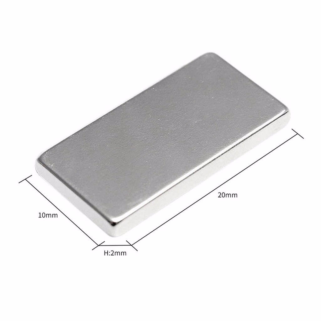 N52 20X10X2 Mm Neodymium Blokmagneet Zeldzame Aarde Magneten 10/20/30/60 stuks Voor Plakken Toelichting Op Koelkast Deuren Diy Projecten F1