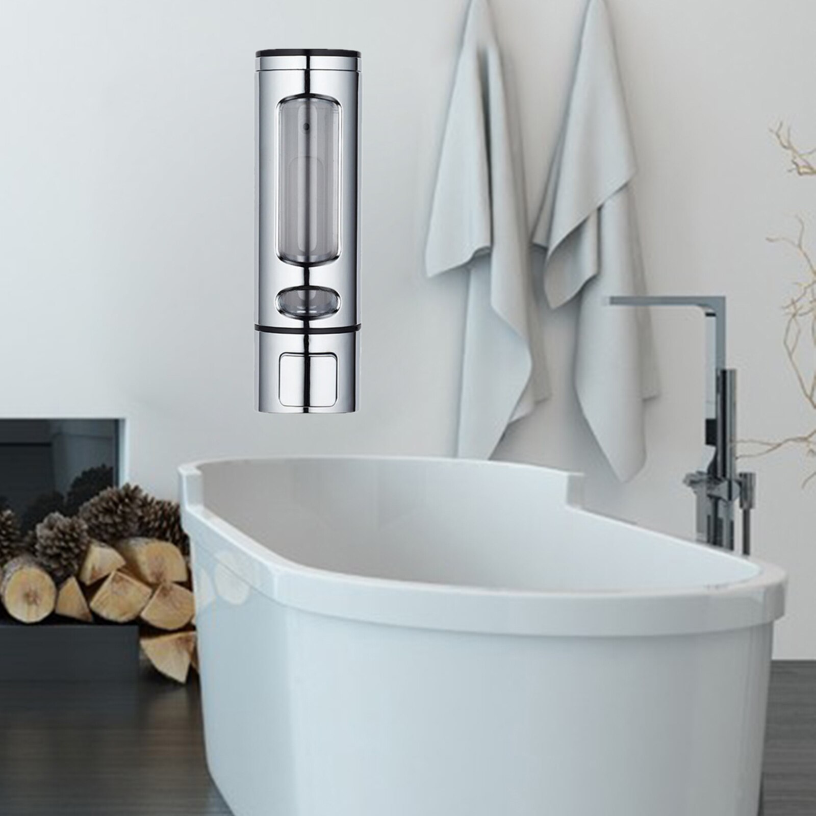 Hand Liquid Soap Dispenser Shower Bath Gel Wall Mounting Bathroom Hotel