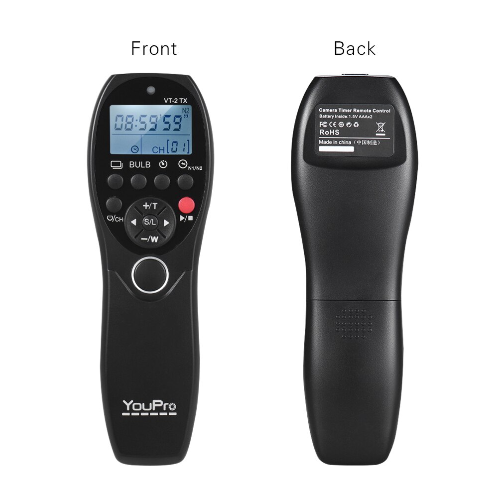 Youpro VT-2 Draadloze Afstandsbediening Commander Lcd Timer Ontspanknop Video Zender Ontvanger Voor Sony A7 Serie Camcorder