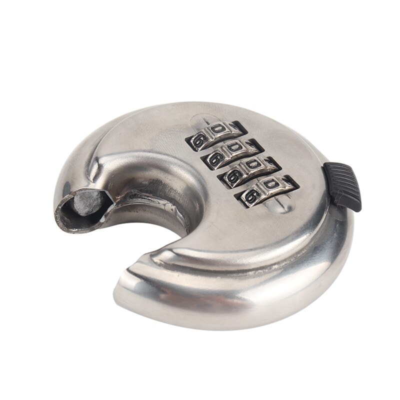 4-Digit Combination Security Round Padlock Resettable Lock Heavy Duty Stainless Outdoor Shed Locker