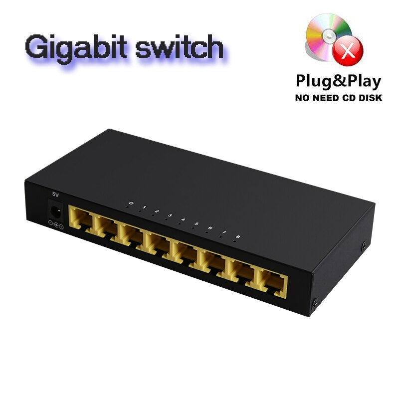 High Performance Gigabit Switch ethernet Support auto flip function 100/1000Mbps RJ45 Hub Splitter Ethernet Network Smart Switch