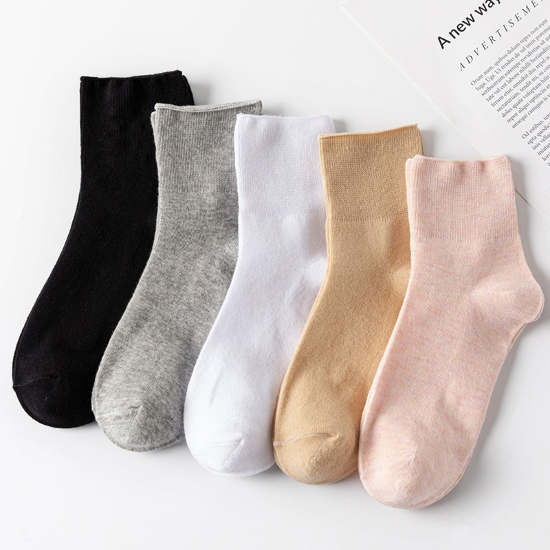5 paia di calzini per diabete tubo bocca allentata vecchia donna disagio del piede piedi diabetici edema gonfiore donne vecchi uomini calzini di cotone femminile
