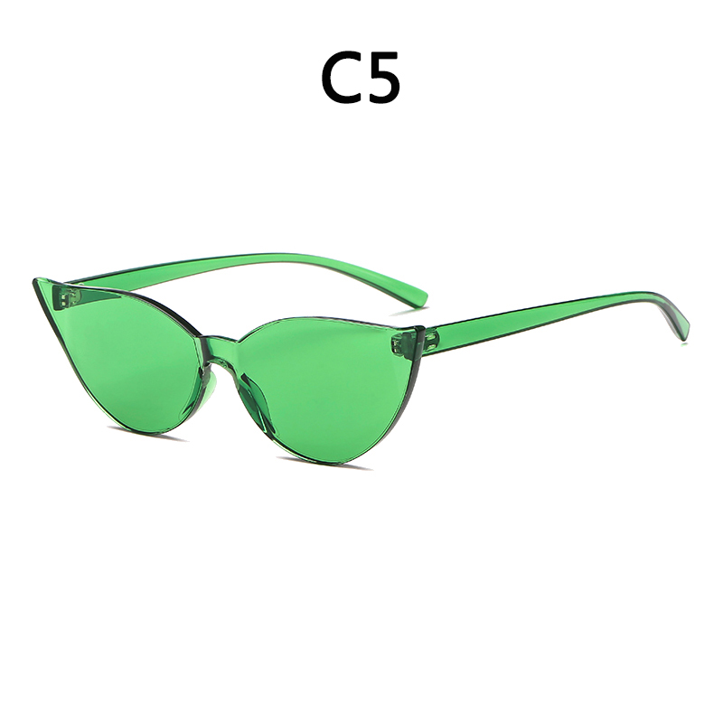 Boyseen retro randloze cat eye zonnebril dames merk 90s trendy kleine groene oranje cat eye zonnebrillen  a003: C5