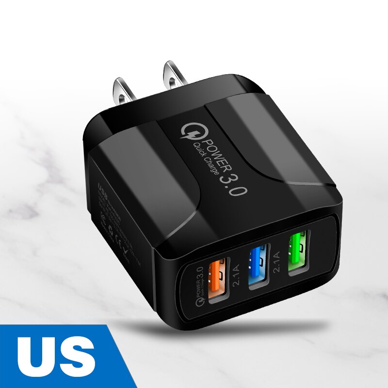 Quick Lading Qc 3.0 Fast Charger 3 Multi-Poort Usb Draagbare Opladen Telefoon Oplader Voor Iphone Samsung Xiaomi huawei