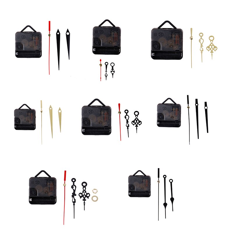 1 conjunto silencioso relógio de parede movimento quartzo mecanismo preto vermelho diy relógio de parede relógio de quartzo hora/minuto mão movimento