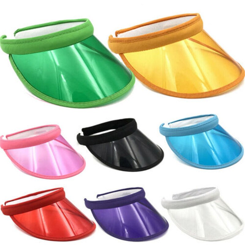 Mode Zomer PVC Zonneklep Hoed Unisex Hoofdband Cap Uv-bescherming Transparante Outdoor Wandelen Sport