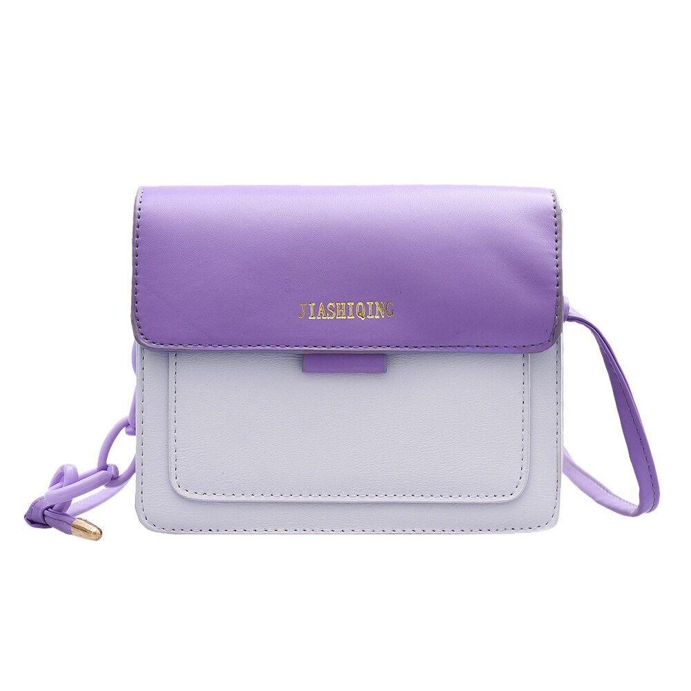 Hit Kleur Vrouwen Schoudertas Pu Reizen Dagelijks Vierkante Crossbody Handtassen Jeugd Dames Eenvoudige Veelzijdige Tas: Paars