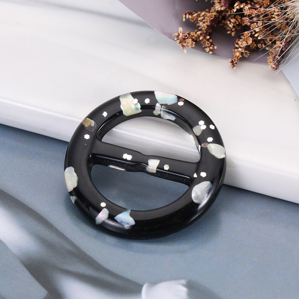 Round Resin Belt Buckle Scarf Clips Ring Adjust Buckle T-shirt Coat Waist Buttons DIY Clothing Decor Crafts Garment Accessories