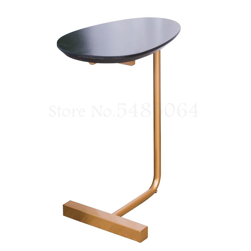 Nordisk minimalistisk soveværelse sengebord oval massivt træ læsebord balkon lille sofabord sofa mini hjørnebord