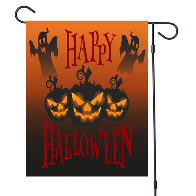 Halloween haveflag halloween hængende flag hør haveflag halloween havebanner 32 x 47cm: -en