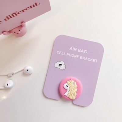 Universal phone Stand bracket Expanding Stand stretch grip phone Holder Finger Cute cartoon stand for iphone 7 8 plus XS: Pinkpony