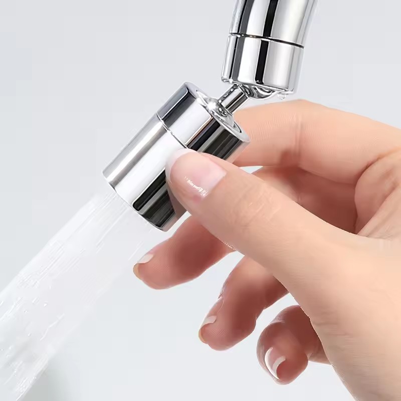 boquilla para grifo de lavabo de 2 modos de latón 360 ° Aireador de grifo giratorio contra salpicaduras, fregadero de cocina, grifo presurizado, aireador, burbujeador