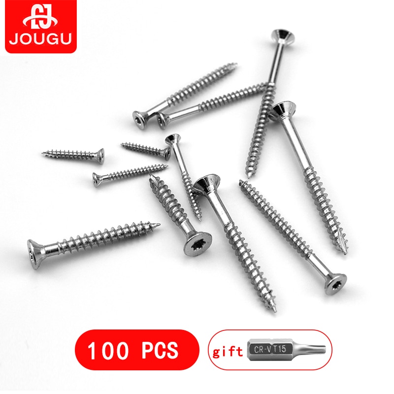3.5 × 40mm flerbruks kraftinnsats torx forsenkede skruer selvskjærende gjenger kuttet 100 stk  #6 × 1-1/2