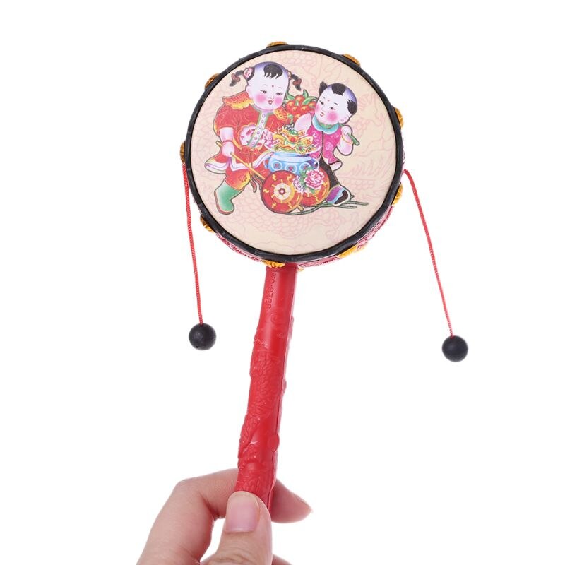 Spin hochet tambour singe tambour chinois enfant jouet Q22D
