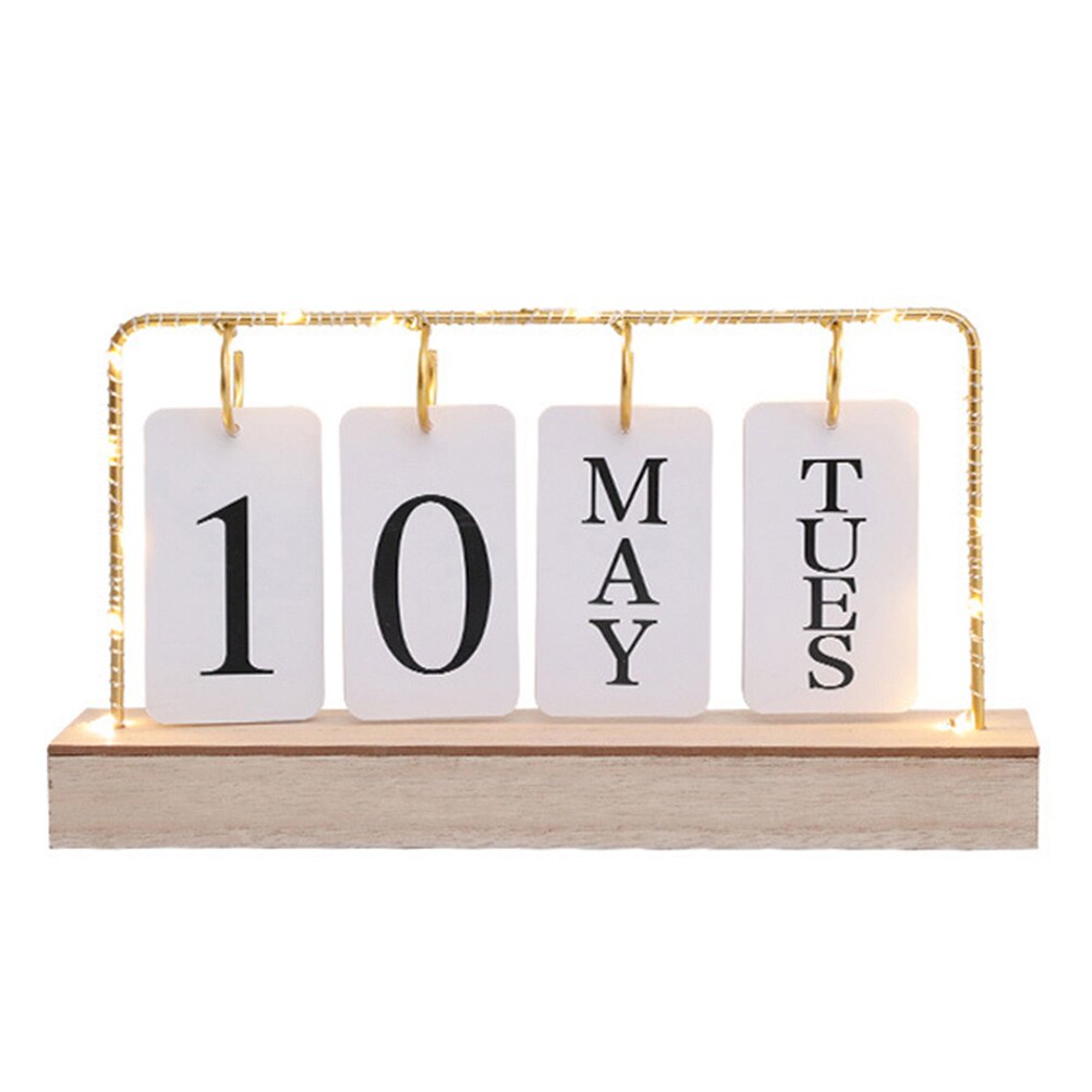 Delicate Tabletop Calendar Adorable Calendar Ornament DIY Calendar with Light: Assorted Color 1