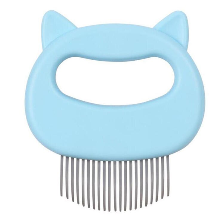 Cepillo masajeador relajante para gatos de juguete para uno mismo Gato, cepillo para mascotas, cepillo de pelo para perros, peine de masaje con nudo abierto: Blue