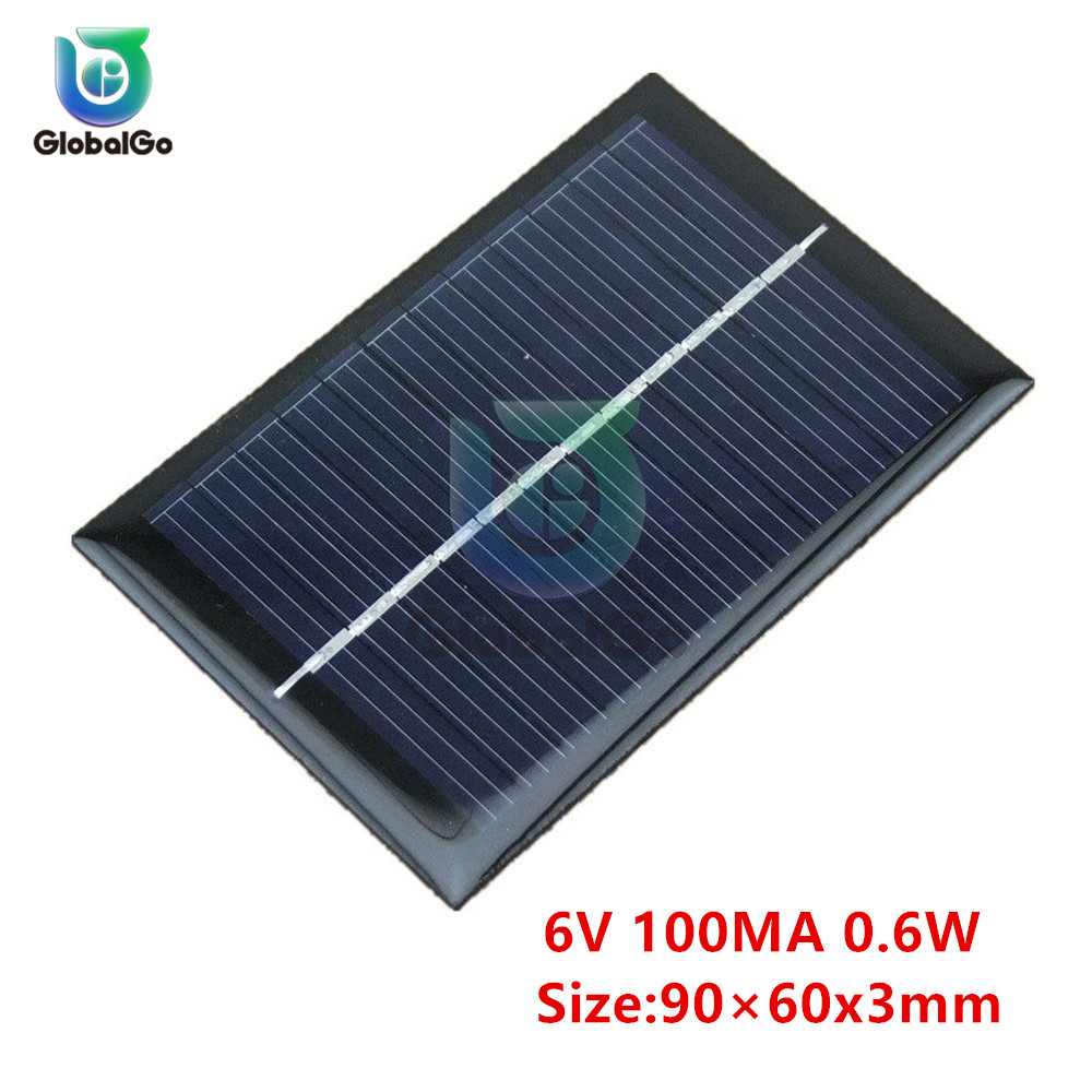 Solpanel 6v mini solcellesystem gør-det-selv til dc batteri mobiltelefon opladere bærbare 0.6w 1w solcelle til legetøj smart hjem belysning