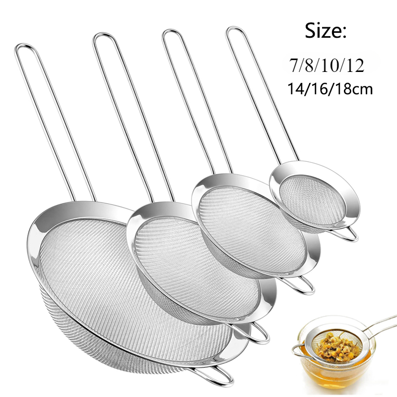 1/3/4 stks/set Roestvrij Staaldraad Fijnmazige Olie Zeef Meel Vergiet Zeef Zeef Gebak Bakken gereedschap Keuken Accessoires