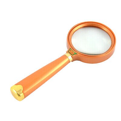 Metal Nonslip Grip 6.4cm Lens Handheld Magnifying Glass Magnifier 5X