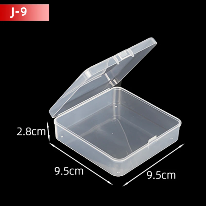 Caja de almacenamiento de PP, Mini contenedor de caja de plástico transparente, caja de embalaje rectangular cuadrada para joyería, cuentas, artículos pequeños, 5 uds./10 Uds.: S / Multicolor