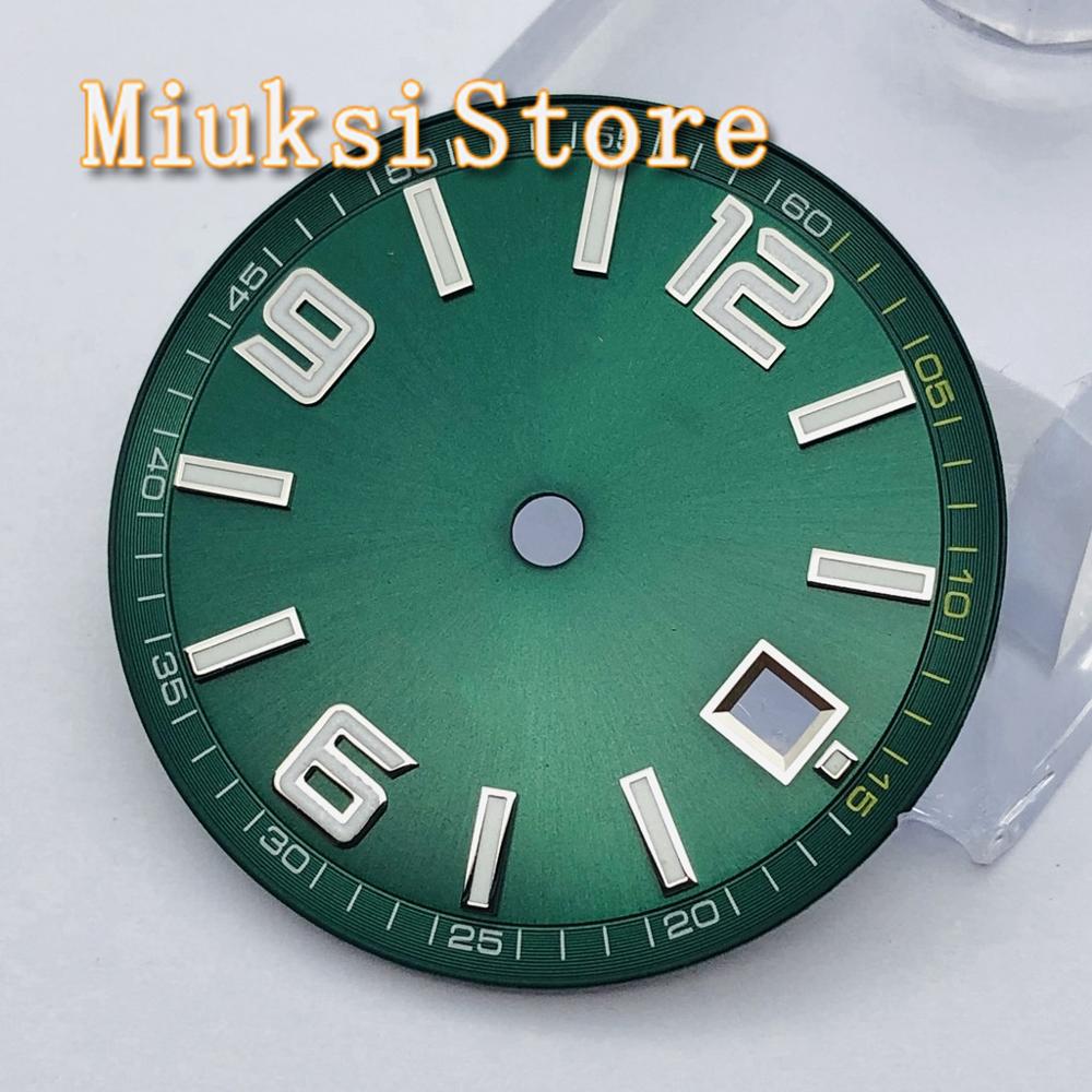 Bliger 1 Pcs 31.5 Mm Steriele Wijzerplaat Fit Eta 2836 2824 DG2813 3804 Miyota 8215 821A 8205 Zeemeeuw 1612 Automatische Beweging: Green without logo