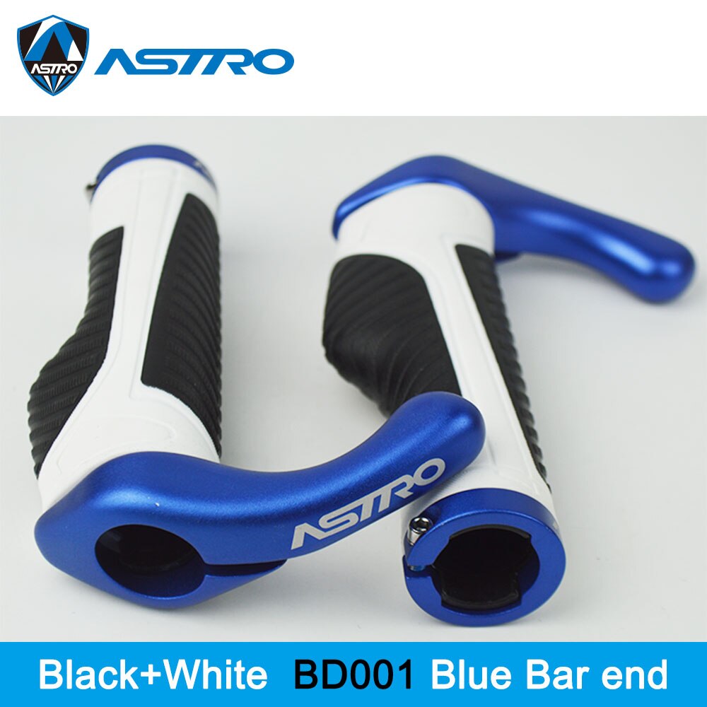 Astro fietsstuur grip fietsstuur bar end fietsen duurzaam antislip rubber mountainbike accessoires fietsonderdelen 1 paar: Wit   bd001 blauw