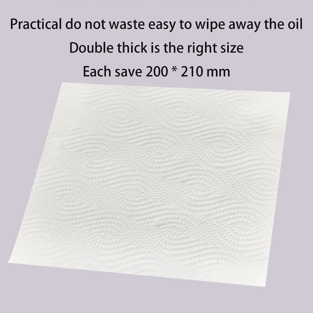 200*210mm Multipurpose 2 Rolls Kitchen Paper Absorbent Oil-Absorbing Roll Paper Disposable Tissue Household Toilet Paper