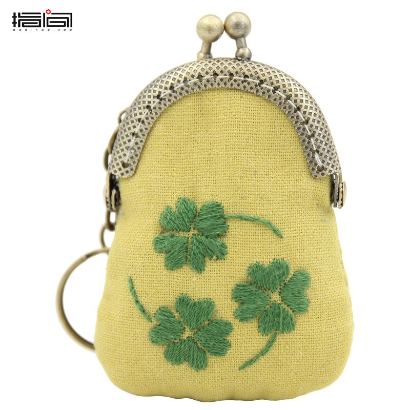 Embroidery Purse Making Kits Purse Frame Kiss Clasp Lovely Fowers Sewing Stitching Handmade Purse Girl: 13