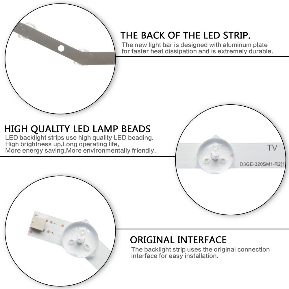 KIT 2 BARRE 7 LED PER TV 32 SAMSUNG LB899 UE32M5000A UN32H5005A UN32H5203A