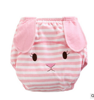 2 Stks Pack Cartoon Baby Ondergoed Dier Stijl Doek Luier Leren Broek Training Broek Baby Jongens Meisjes Brood Broek: 90cm rabbit