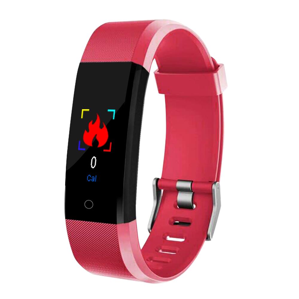 Smart Bracelet 115 Plus Blood Pressure Fitness Tracker Smart Watches Men Heart Rate Monitor Waterproof Smart Wristband Tracker: red