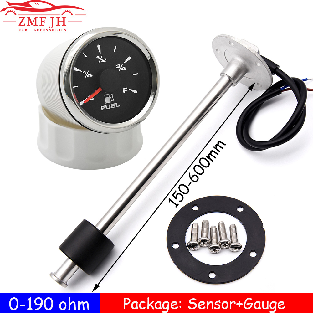8 Color LED Auto Fuel Level Gauge with Fuel Level Sensor 0-190ohm Fuel Sender Unit Fit Fuel Indicator Level Meter RV Boat 9-32V