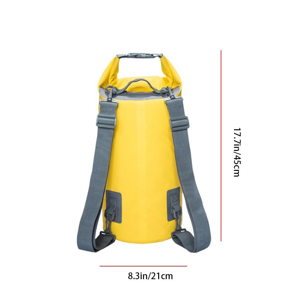 PVC Bag Waterproof Beach Swim Backpack Bucket Pouch for Kayaking Boating Fishing: Yellow 15L