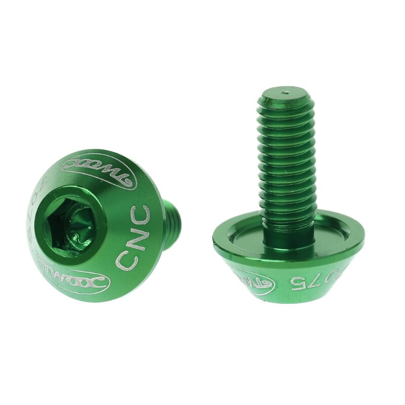 2 uds M5x10mm aleación de aluminio bicicleta soporte de botella de agua de bicicleta perno titular tornillo: Green