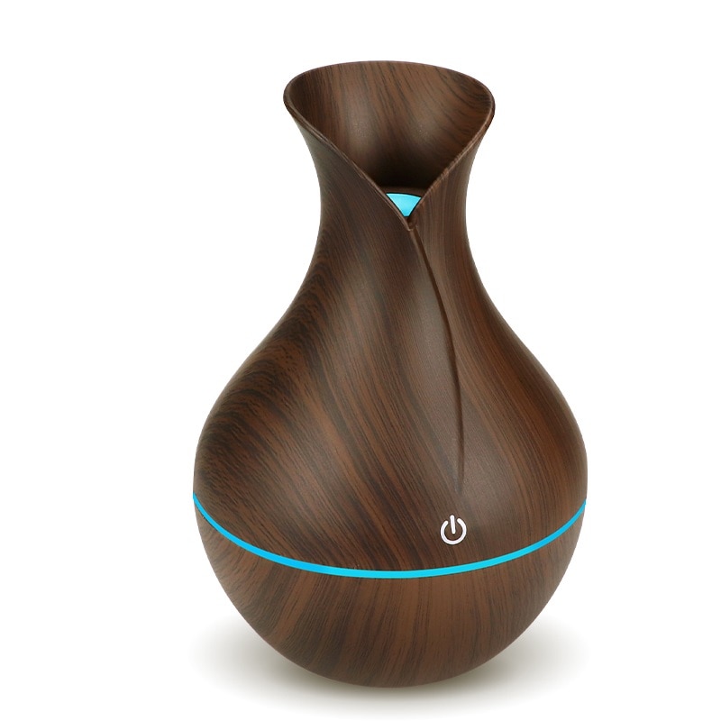KBAYBO 130ml USB difusor de aceites aromáticos humidificador eléctrico de madera humidificador de aire ultrasónico aromaterapia LEDlight nebulizador para el hogar
